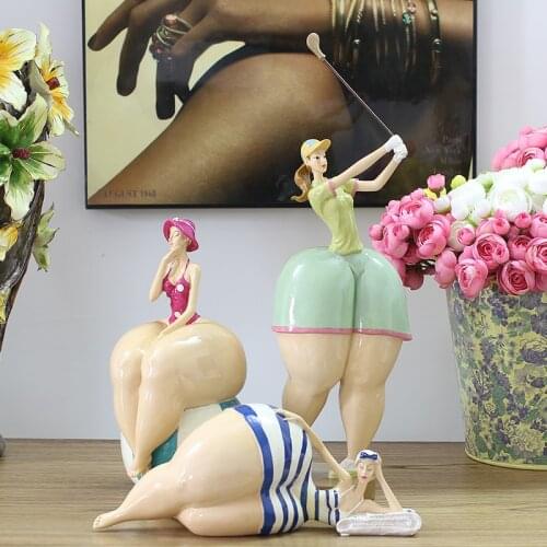 Beautifully Plump Woman Figurine Body Statues Resin Crafts Beautiful Woman Sculpture Abstract Art Home Decoration