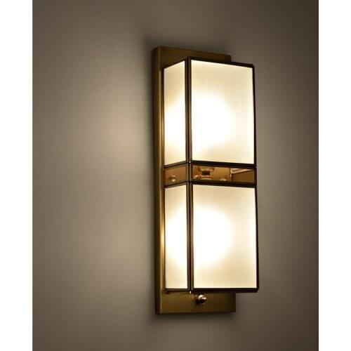 European style copper wall lamp corridor balcony lamp porch bedroom outdoor lamp bedside lamp living room wall lamp