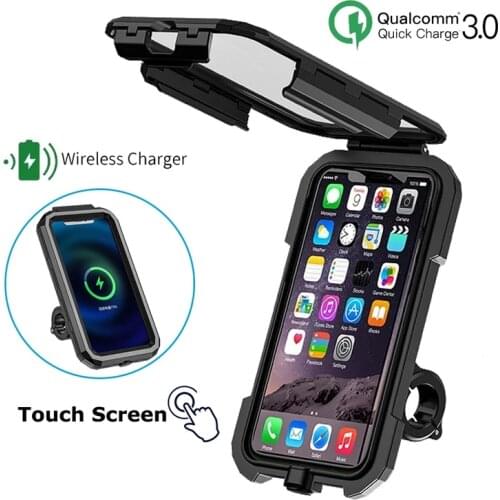 Motorcycle Wireless Charger Holder Type C QC3.0 Fast Charge Motorbike Phone Holder Waterproof Cellphone Case Motor Stand Support