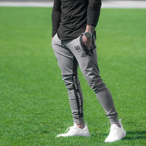 Mens casual fashion sweatpants cotton fitness pants mens sports and fitness pants high quality jogging pants tight trousers