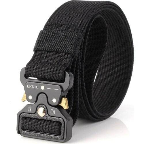 Cloth belt mens long canvas tactical belt function wind trend buckle buckle nylon fabric security belt