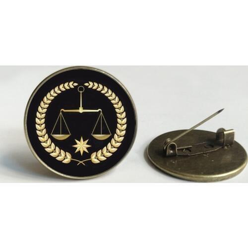 New lawyer unique justice referee glass brooch judge delicate balanced earrings convex round fashion jewelry