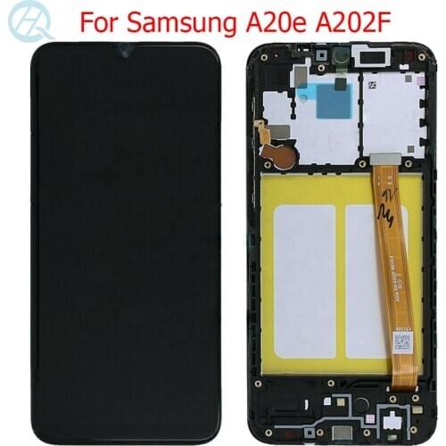 Original A20E LCD For Samsung Galaxy A20E Display With Frame 5.8" SM-A202F A202DS A202F/DS LCD Screen Touch Screen Assembly