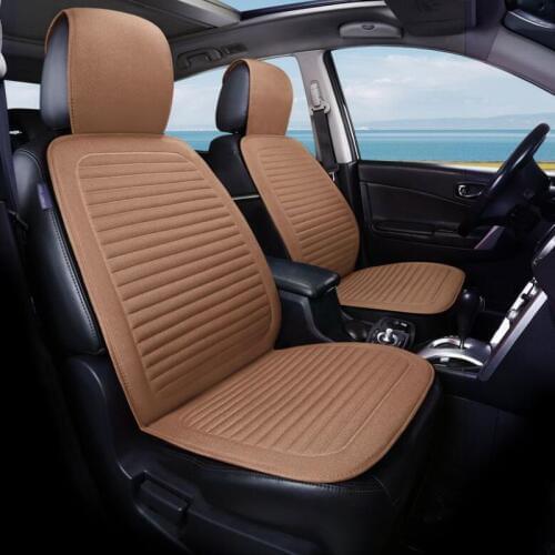 Four Seasons Universal Front Car Seat Cover Seat Protector Flax Non-Slip Car Seat Cushion Car Sit Cover Set for Women/Men