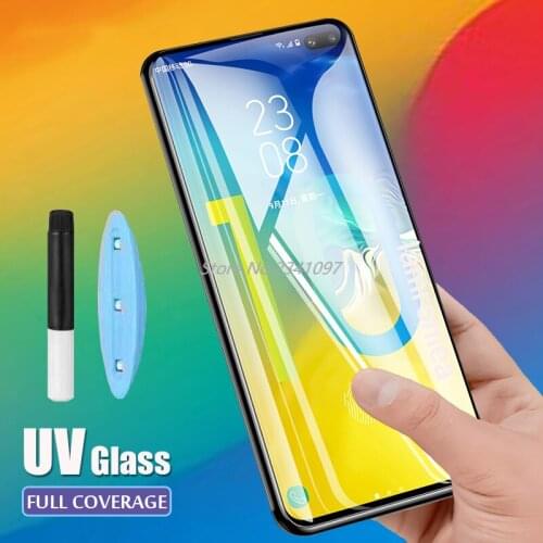 Full Glue UV Liquid Glass for Samsung Galaxy S20 Ultra S9 S8 S10 S20 Note 10 Plus UV Screen Protector for Samsung S20 S10 Plus