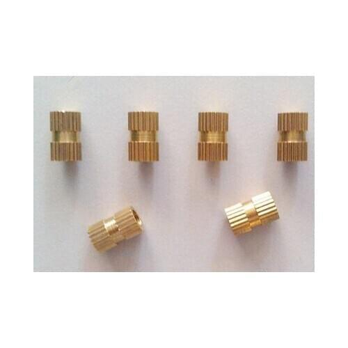 100pcs Brass Knurl Nuts M2.5*5mm(L)-3.5mm(OD) Metric Threaded insert