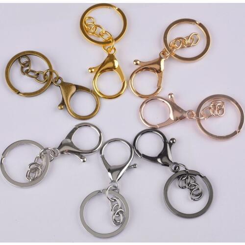 100piece Metal Key Chain Rings Swivel Clasps Lanyard Snap Hook Lobster Claw Clasps Jewelry Finding