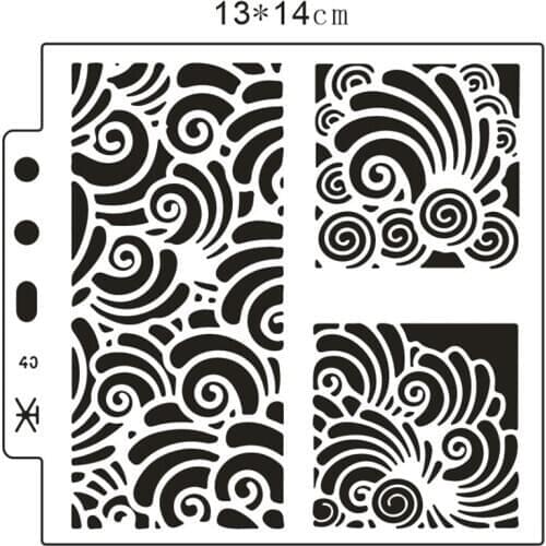 13*14cm sea waves Cover templat scrapbook stencils spray plastic mold shield DIY cake hollow Embellishment printing lace ruler