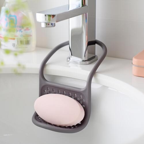 2PCS Portable Kitchen Sink Shelving Bag Dish Cloths Rack Suction Sponge Hanging Drain Holder Faucet Soap Dish Rack