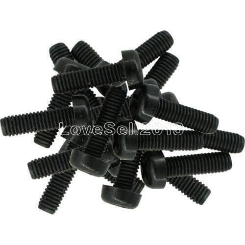 20PCS M3 x 10mm Black Nylon Round Phillips Pan Head Machine Screws