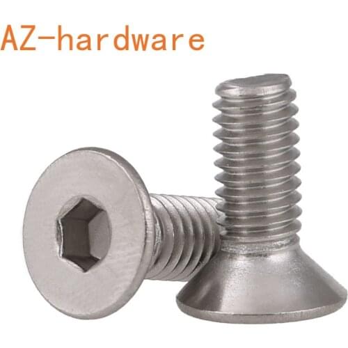 316 Stainless Steel Countersunk Hexagonal Socket Screws Flat Head Hex Socket Screw Long Bolts M4-M10 DIN7991 2PCS