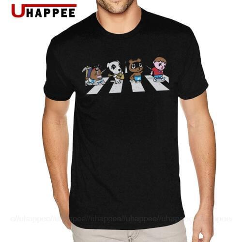 3XL Animals Crossing Tee Shirts Mens Basic Style Short Sleeves O Neck T Shirt Homme 1980S Apparel