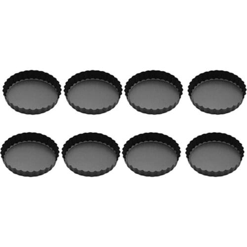 8 PCS 4 Inch Mini Tart Pan,Non-Stick Quiche Pan,Tart Pan With Removable Bottom,For Pies,Quiche Bakeware,Desserts,Etc