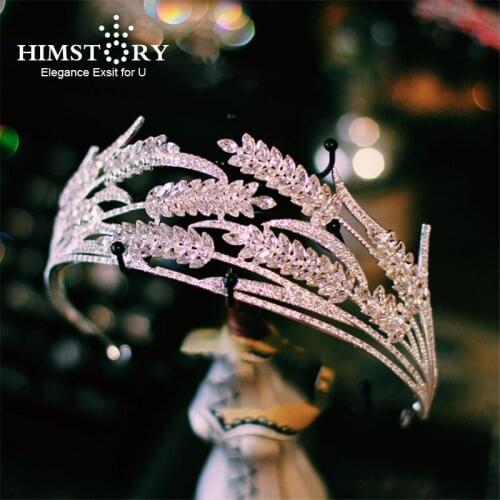 Himstory Wedding Crown Women Hair Accessories Engagement Jewelry Bridal Hairbands Grain Shape Trendy Tiaras Romantic Headband