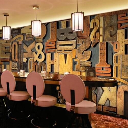 Beibehang alphabet large mural living room TV backdrop papel de parede 3d wallpaper rollbedroom custom wallpaper wall sticker