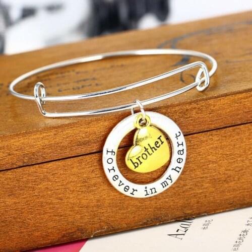 Forever In My Heart Brother Bangle Jewelry Family Brothers Gifts Bracelet Love Best Friends Friendship