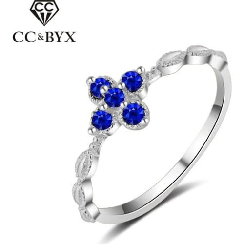 CC S925 Silver Rings For Women Simple Wedding Vintage White Gold Color Ball Clover Palace Retro Parure Bijoux Femme CC818a