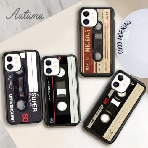 Vintage Cassette Tape Retro style Phone Case for iPhone 11 12 Pro Max mini X XR XS SE 2020 5 6S 7 8 Plus Samsung S8 S9 S10 Cover