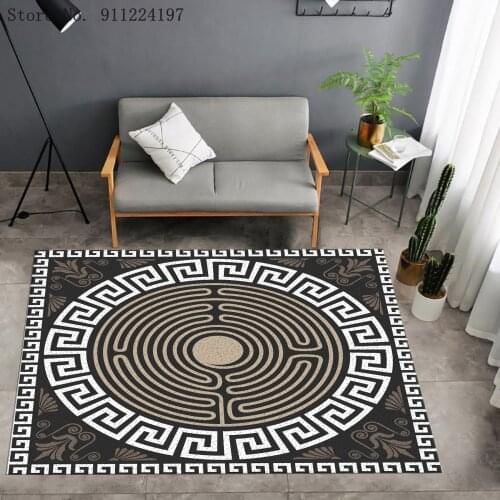 Black And White Geometric Living Room Carpet Fashion Modern Area Rugs For Bedroom Study Room Decor Kitchen Hallway Carpet Mat