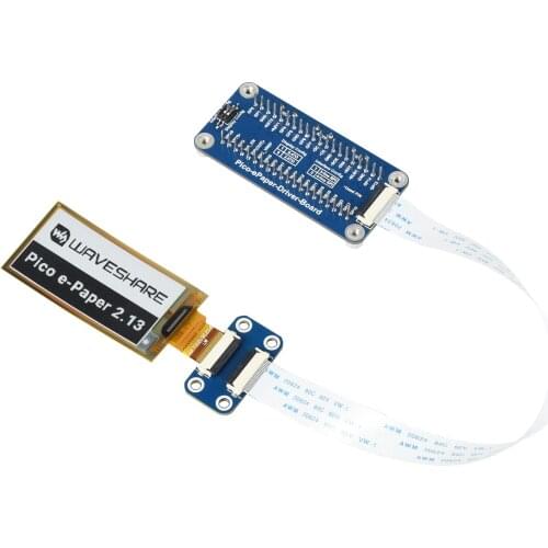 Waveshare 2.13inch Flexible E-Paper E-Ink Display Module For Raspberry Pi Pico, 212×104 Pixels, Black / White, SPI Interface
