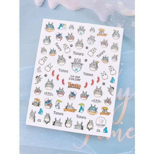 Nail Design 2021 Cute Stickers for Nails Art Accessories Anime Manicure Korean Kawaii Sticker Decals Transfer Foil Decorations