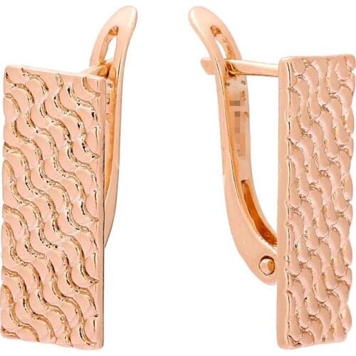 Long Women Drop Earrings 585 Rose Gold Jewelry Vintage Luxury Brass Women Earrings Square Shape
