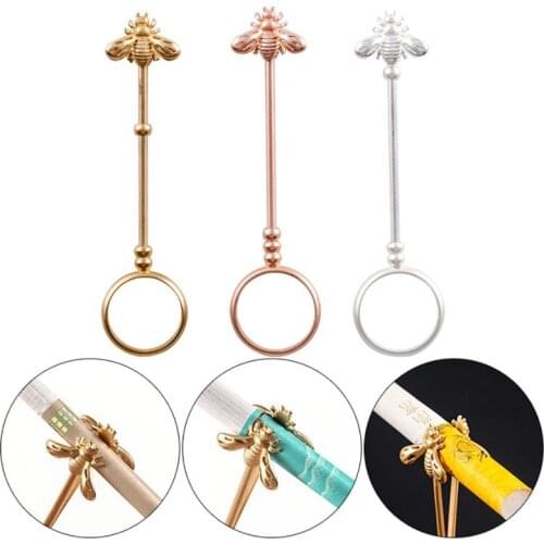 Exquisite Rose Smoker Ring Cigaret Holder Ring Rack Metal Cigar Clip Women Men Cigarets Smoking Gifts Accessories, 3 Colors