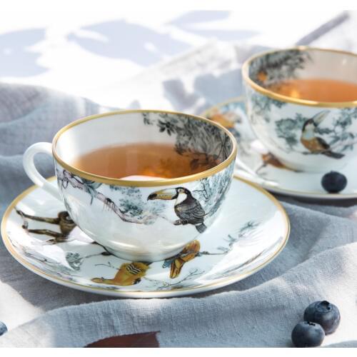 Bone China European Afternoon Tea Creative Tea Set Cup Dish Pull Flower Coffee Cup Dish Phnom Penh Set