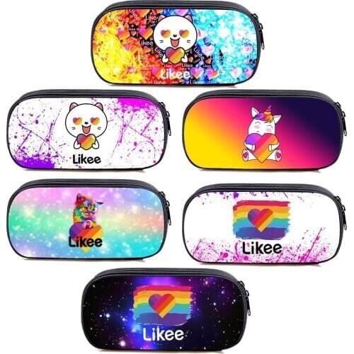 LIKEE Customize Pattern Drawing Pencil Case Women Russia Likee PencilBox Cosmetic Cases Makeup Bag Zipper School Supplies Girls