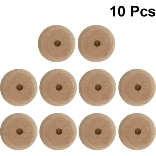 10pcs Wooden Mini Wheels DIY Car Model Wheels Craft Supplies Car Toy Accessories for Kids Children