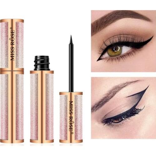 MISS ROSE 7ml Sparkly Waterproof Quick Dry Non Smudge Liquid Eyeliner Cosmetics