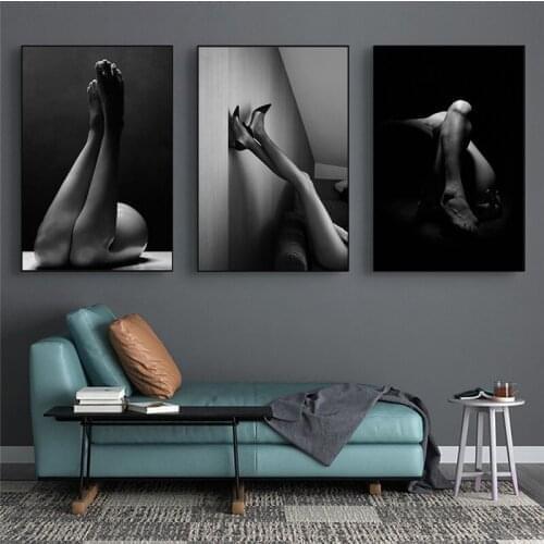 Fashion Woman Wall Art Poster Print Black White Sexy Lady Canvas Painting Beauty Wall Picture Modern Living Room Home Decor