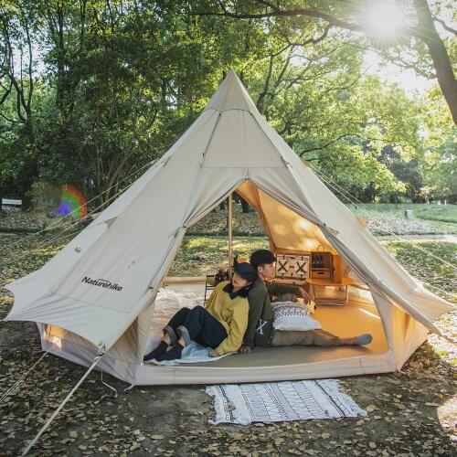 Naturehike Brighten12.3 Camping Pyramid Cotton Tent 5-8 Person Glamping Outdoor Party Travel Tent NH20ZP005