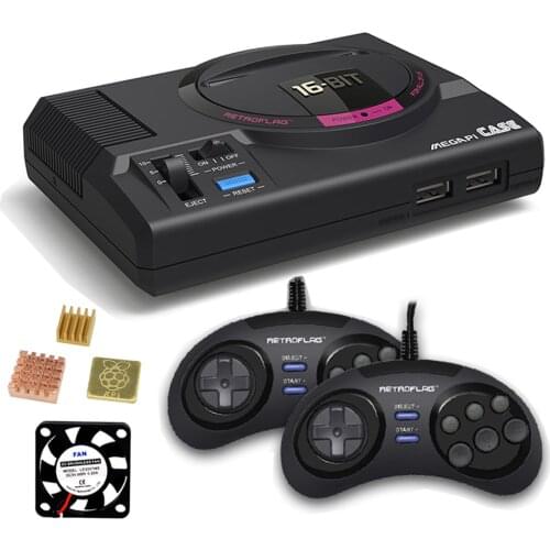 Original Raspberry Pi Retroflag MEGAPi CASE MD Safe Shutdown With Fan Heat Sink For Raspberry Pi 3 Model B 3B