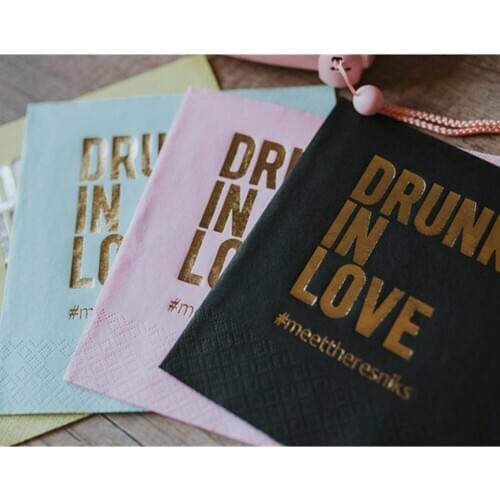 Personalized any text Wedding dinner Napkins Customized Baby showerBridal shower birthday party cocktail paper napkins Bedruckte