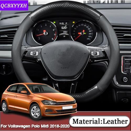 Fit For Volkswagen Polo MK6 Virtus Sedan 2018-2020 Car Steering Wheel Cover Car Steering-wheel Hubs Interior Auto Accessories
