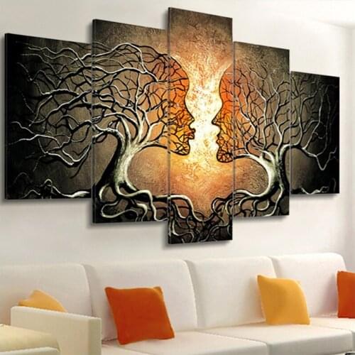 Full Drill Abstract Kiss Tree Diamond Painting 5Pieces Diamond Embroidery 5D Diy Mosaic Wall Stickers For Baby RoomsZP-3044