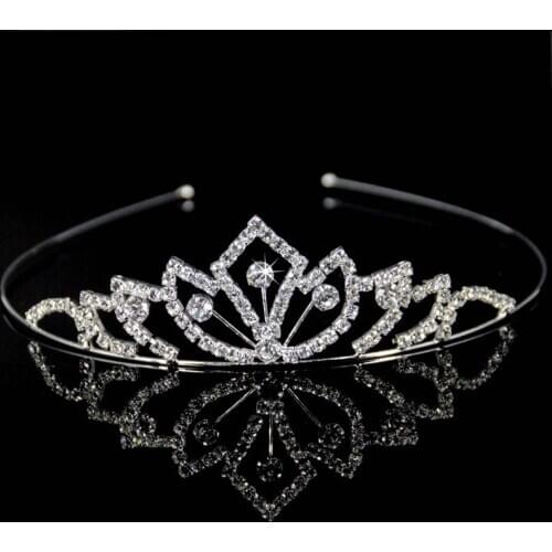 Bride Wedding Crown Wedding Dinner Dress Headdress Three-dimensional Rhinestone Headband for Women Girls