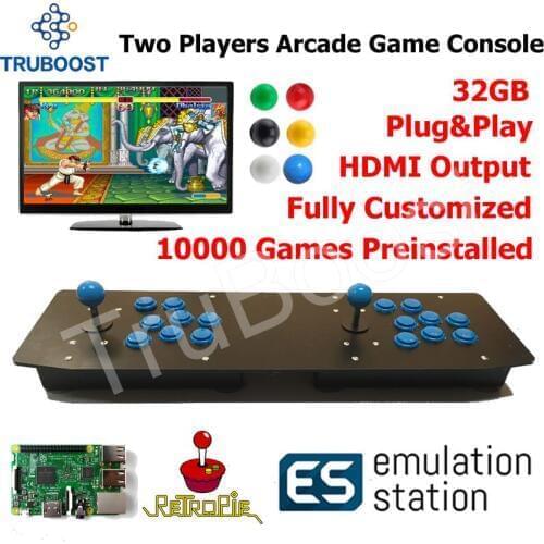 Two Players Arcade Game Console Plug Play Powered By Raspberry Pi Retro 10000 Games Preinstalled