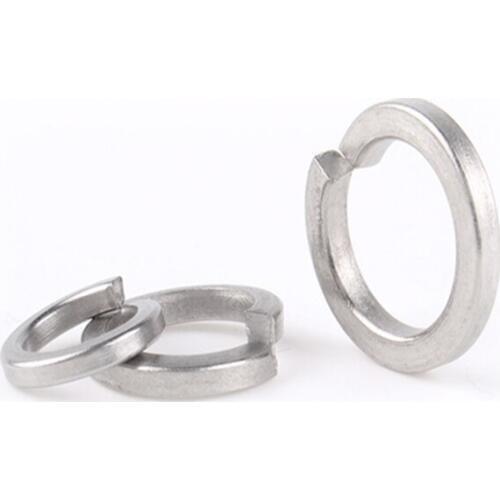Spring Washer Split Lock Washers Sliver color 304 Stainless Steel GB93 M1.6 M2 M2.5 M3 M4 M5 M6 M8 M10 M12 M14 M16 M18 M20 M22