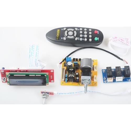 YJHIFI L9110H LCD Volume Dispaly Motor Potentiometer Remote Controller 2.0 Channel Pre-Amp Amplifier Board for Audio DIY