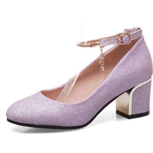 Early spring new shoes fashion thick with high with 32-2019 size 43 yards cingulate shallow single shoes wet