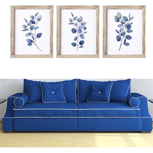 Botanical Print Set Of 3 Eucalyptus Wall Art Blue Leaf Print Botanical Art Eucalyptus Leaf Art Blue Room Decor And Home Office