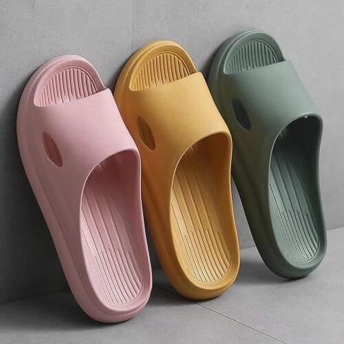Women Thick-Soled Slippers Summer Home Bathroom Eva Soft Sole Slide Sandals Leisure Men Ladies Indoor Bathroom Anti-slip Shoes