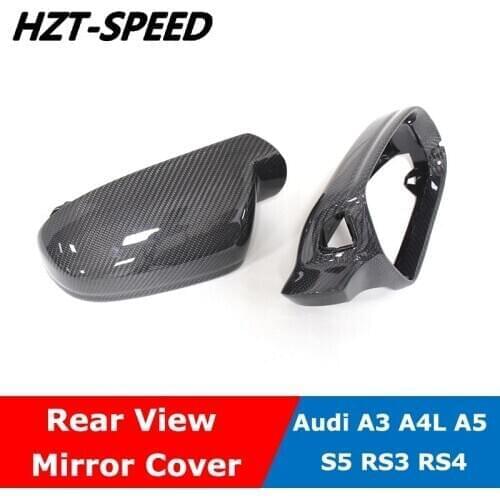 Replacement Type Carbon Fiber Rear View Mirror Cover For Audi B8.5 A3 A4L A5 S5 RS3 RS4 Without Sensor