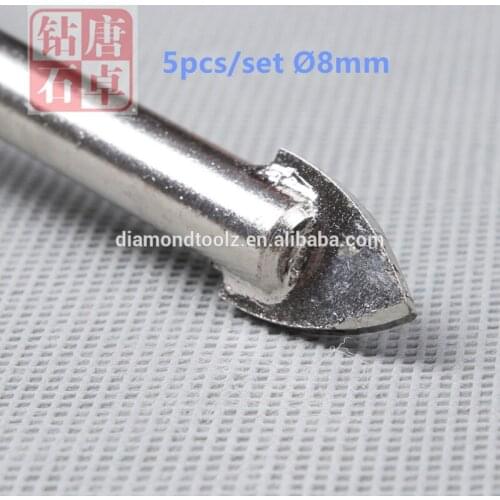 Talentool Free Shipping 5pcs/lot 8mm 0.31 inch Spear Point Tungsten Carbide Drill Bit for Drilling Glass Ceramic Tile Porcelain