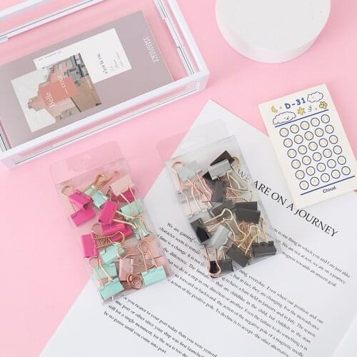 Soft colors binder clip Solid Color Black And White Clip Office Stationery Storage Ticket Clip Binder Clips Binders Binder Clip