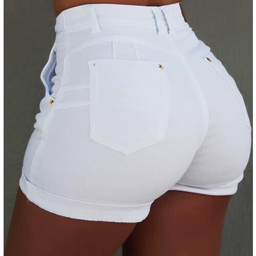 Womens shorts denim belt pocket ladies shorts solid color casual fashion cloth female summer denim shorts new arrivals#G7