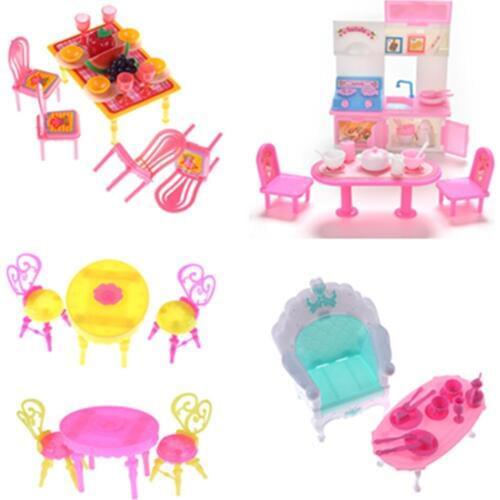 1Set Dollhouse Model Dinner Table Set Food Fruits Dining Dinnerware For Kelly Furniture Doll House Miniature Accessories