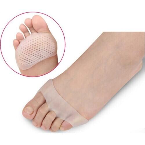 1Pair Silicone Soft High Heel Shoes Insoles Anti Slip Breathable Half Yard Forefoot Support Cushion Simple Thumb Straightener